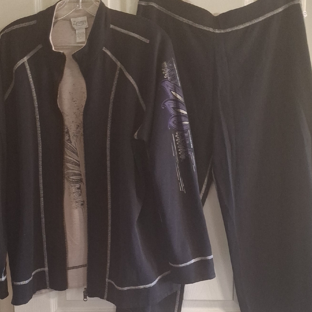 Black and Purple Track Suit
